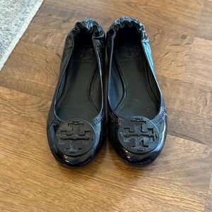 Tory Burch Glossy Black Flats